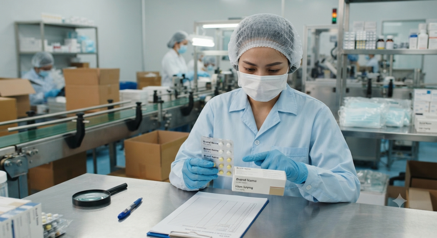 Các vị trí cần kiểm tra tên sản phẩm và hàm lượng trên bao bì dược phẩm